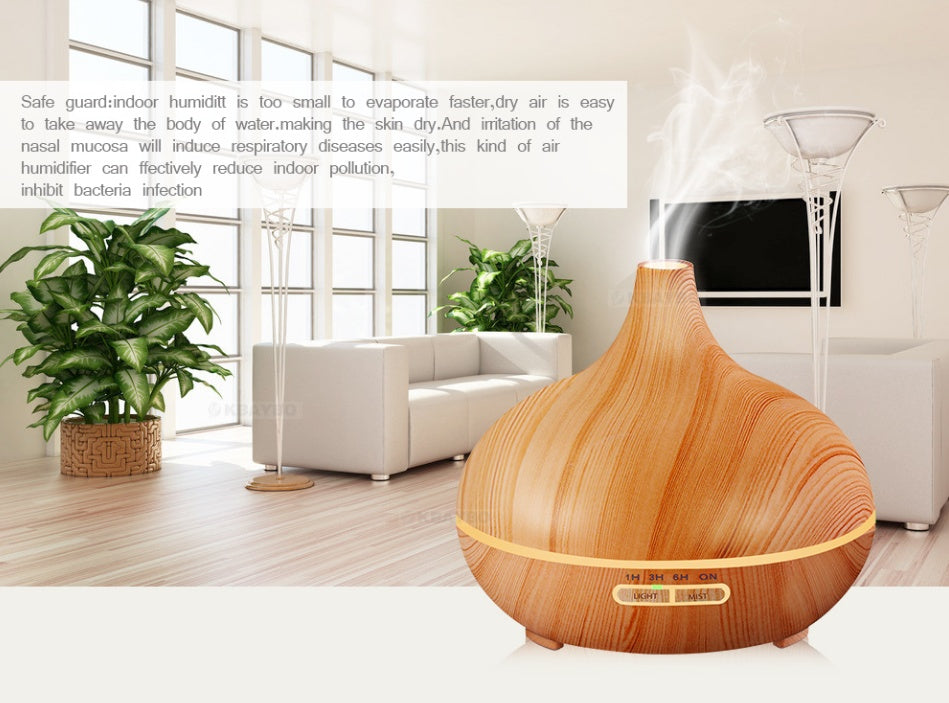 Creative Home Appliance Full Wood Grain Remote Control Aromatherapy Lamp