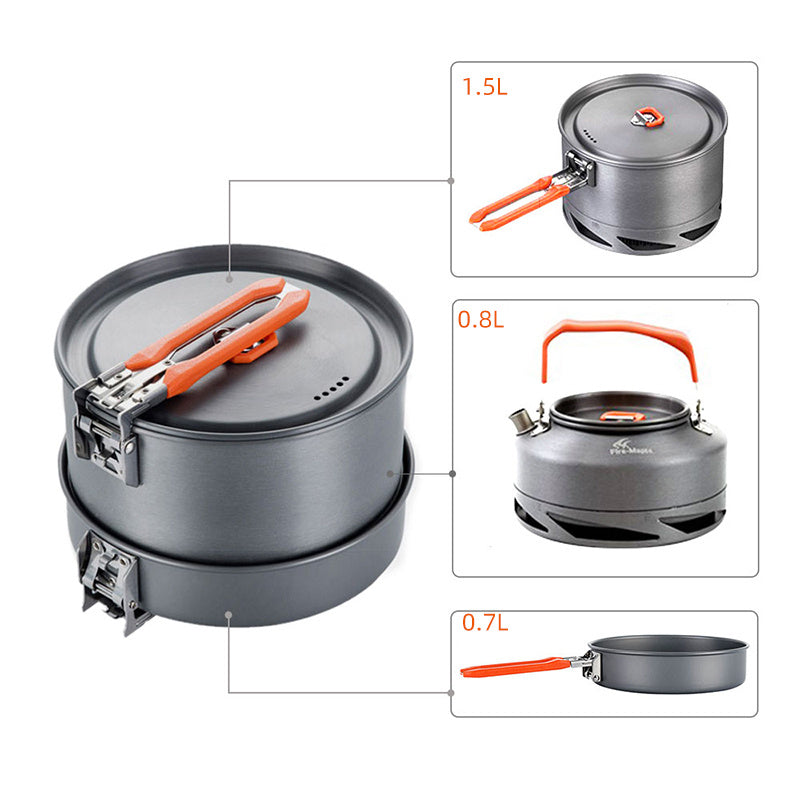 Outdoor Cookware, Portable Camping Cookware, Picnic Heat Set