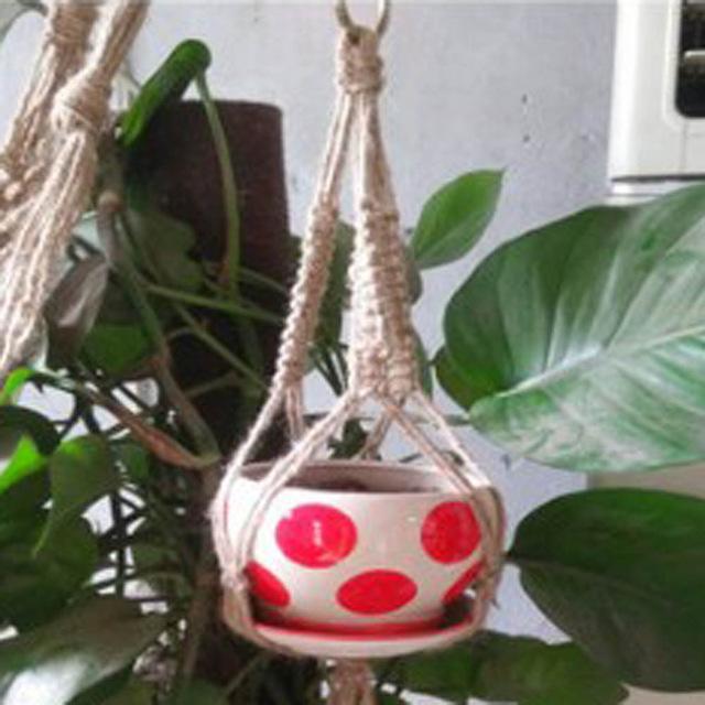 Hanging Pot Holder Rope Basket