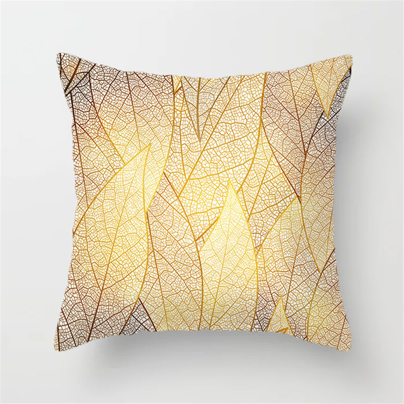 Sequined Pillowcase Leaf Flower Gold Flannel Bedside Backrest