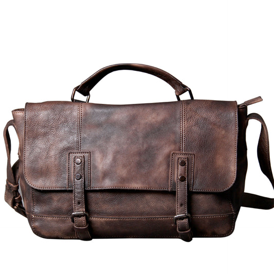 Retro Distressed First Layer Cowhide Shoulder Bag Messenger Bag