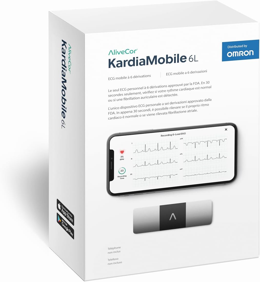 KardiaMobile 6-Lead Personal EKG Monitor – Six Views of The Heart – Detects AFib and Irregular Arrhythmias – Instant Results in 30 Seconds – Works with Most Smartphones - FSA/HSA Eligible