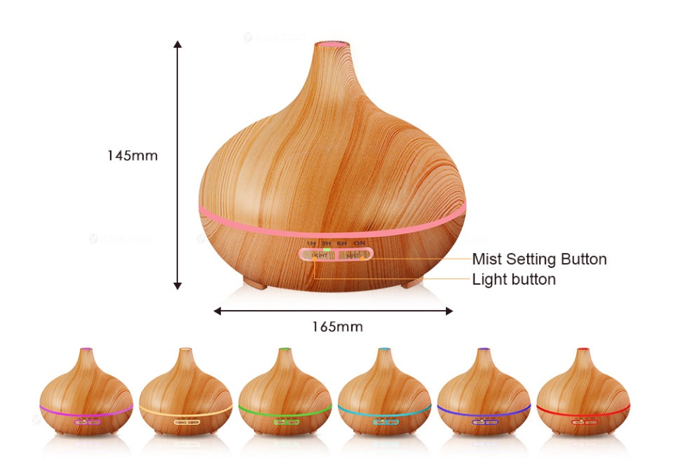 Creative Home Appliance Full Wood Grain Remote Control Aromatherapy Lamp