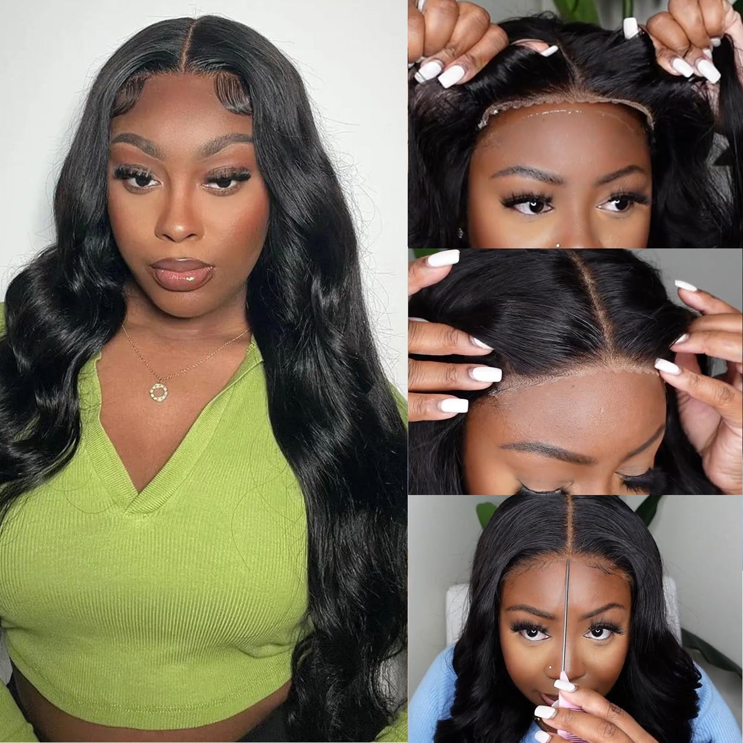 28 Inch Wear and Go Glueless Wigs Human Hair Pre Plucked Pre Cut for Beginners 5x5 HD Lace Closure Wigs Human Hair 180% Density Body Wave Lace Front Wigs No Glue Pre Cut 3 Seconds to Wear Glueless Wig