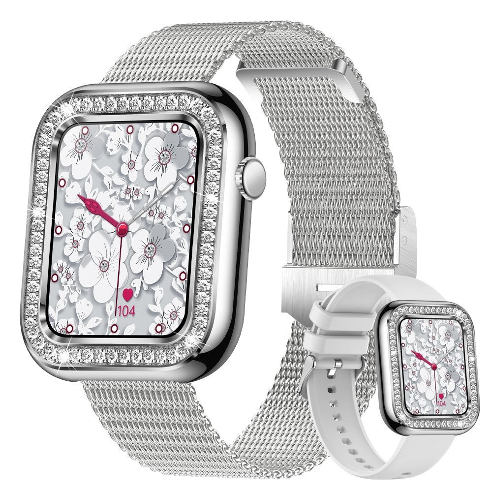 New Square Fashion Women Smart Wristwatch Diamond Waterproof