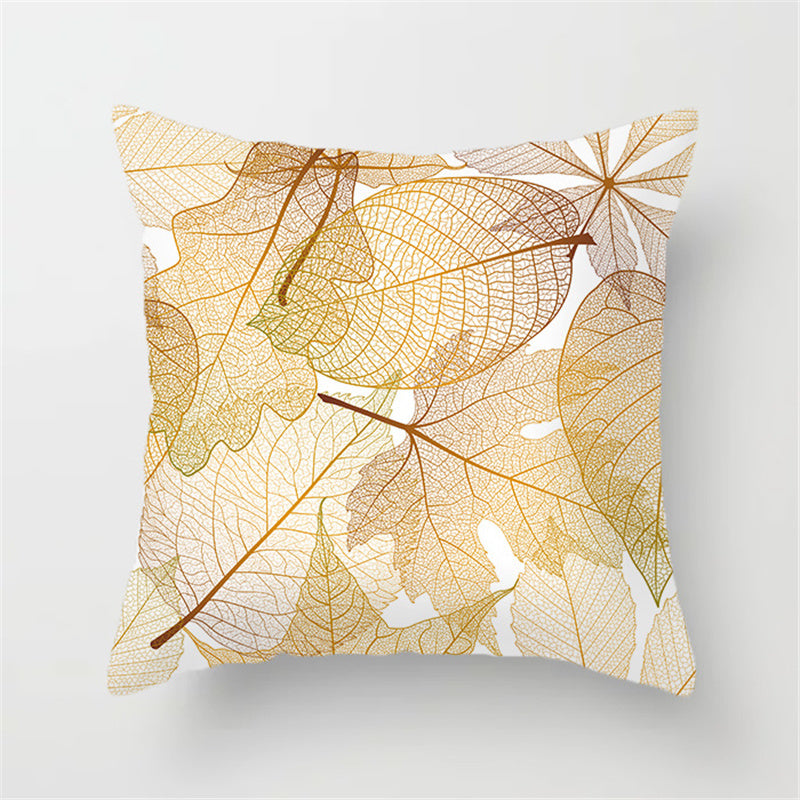 Sequined Pillowcase Leaf Flower Gold Flannel Bedside Backrest