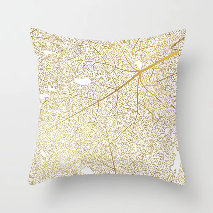 Sequined Pillowcase Leaf Flower Gold Flannel Bedside Backrest