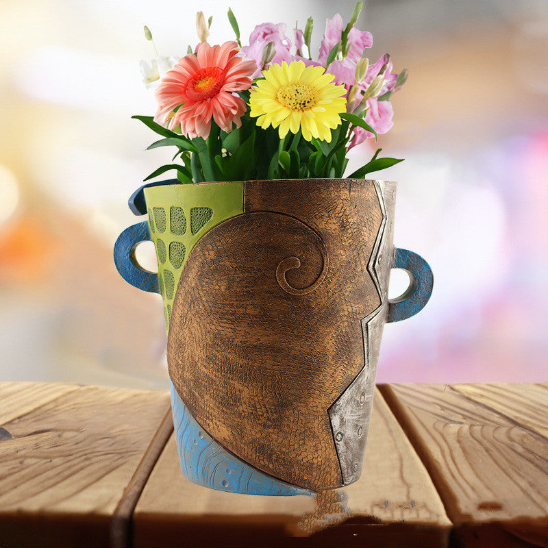 Outdoor Courtyard Crafts Funny Flowerpot Decoration